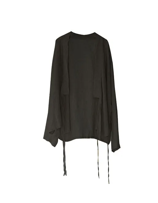 Zen Style Black Ramie Coat